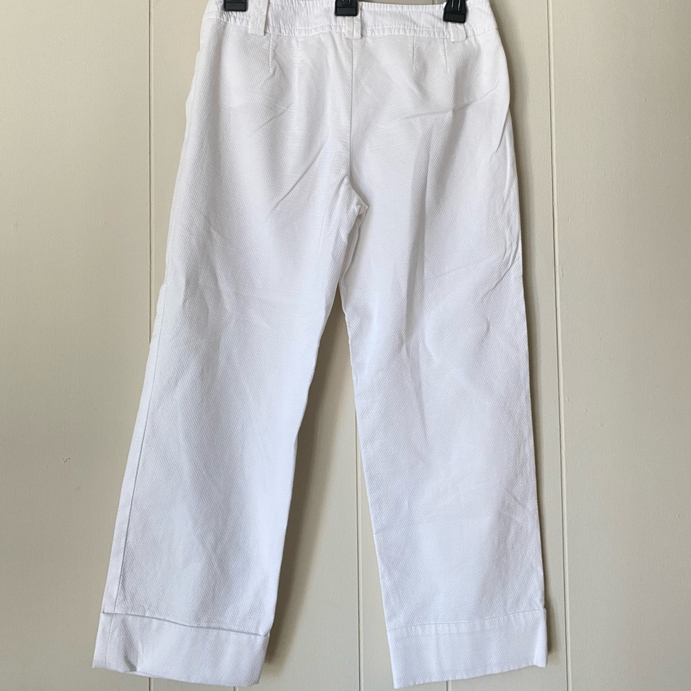 Ann Taylor Loft White Wide Leg Capri Pants